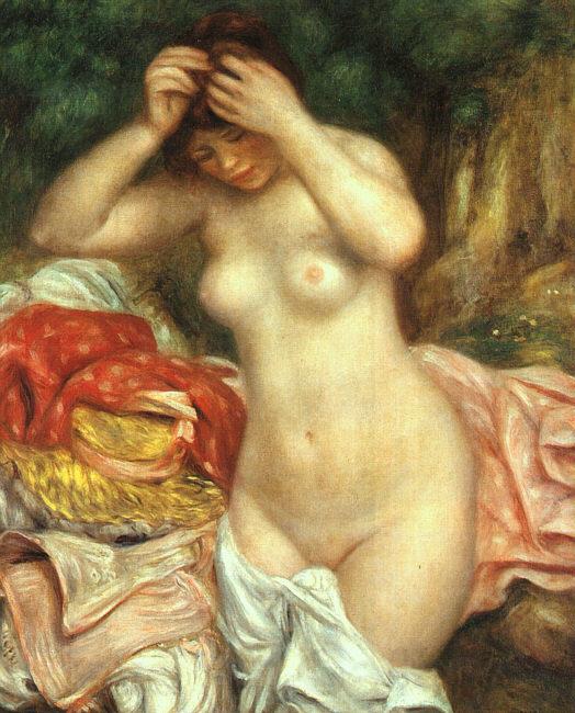 Pierre Renoir Bather Arranging her Hair Norge oil painting art